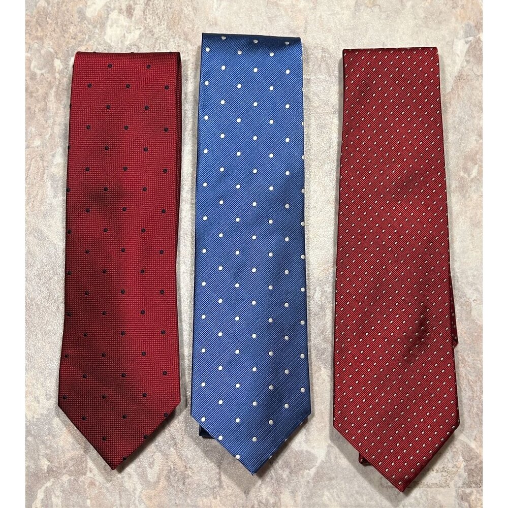 Set of 3 Lands' End Vintage Men's Silk Neckties - PreOwned